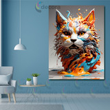 Cuadro Gatos Mascotas Michis Animales Canvas Abstract 60x40h
