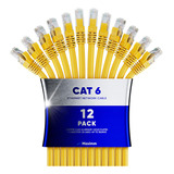 Cable De Ethernet Cat 6 De 25 Pies, (paquete De 12) Cable