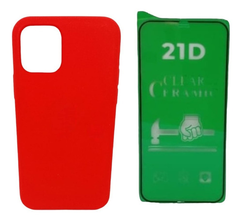 Estuche Silicone Case Para iPhone 11 Pro Y Vidrio Ceramico