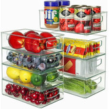 4 Cajas Organizadoras Plástico Para Refrigerador/ Cosméticos