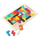 Tetris Juego Mesa Didactico Rompecabezas Madera 40 Piezas