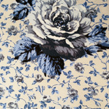 Tecido Floral Azuis Para Sofá E Decoração 1,40m Largura 