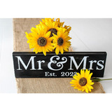 Craftwize Mr And Mrs Sign (negro) - ¡caja De Regalo Incluida