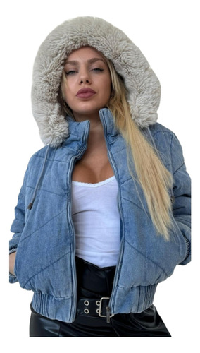 Campera De Jean Importada Con Piel Super Abrigada S Al Xl