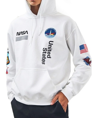 Sudaderas Coleccion Nasa Tecnico Apollo Misiones White Gold