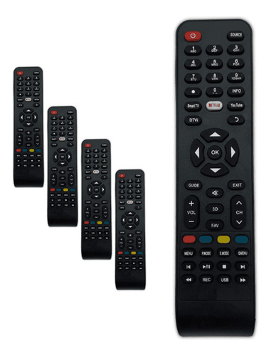 Kit 5 Controle Compatível Philco Smart Tv Ph32b51dsgwa Led