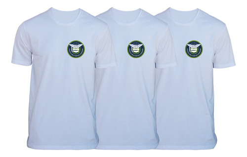 Kit 3 Camiseta Uniforme Colégio Cívico Militar 100%algodão