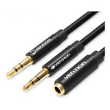 Cabo Audio Splitter P3 X 2x P2 Omtp Ctia 3.5mm Preto Vention