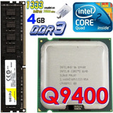 Kit Memória Ddr3 1333mhz 4gb + Core 2 Quad Q9400 2,66 Ghz