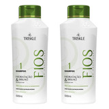  Shampoo Triskle Fios De Porcelana 500ml Oleo De Coco-kit 2un