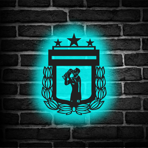 Cuadro Retroiluminado Led Escudo Messi Copa