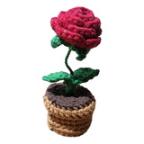 Flores Crochet, Flor Tejida A Crochet Con Maceta, Flor Mini