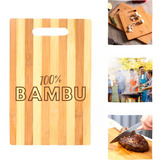 Tábua Cozinha Churrasco 100% Bambu Resistente Pequena 24x16