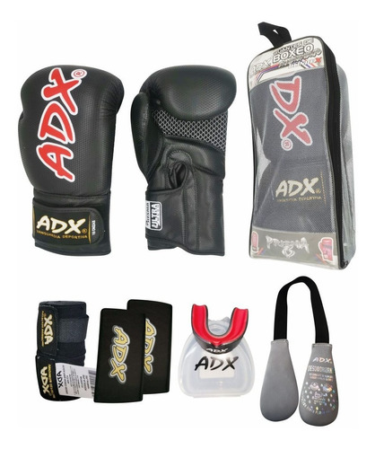 Kit Guantes Box Adx Modelo Prisma3 Peso Real + Complementos