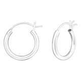 Aretes Candongas Para Mujer Aros En Plata Liso 15 Mm