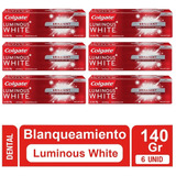 Pack 6 Unidad Pasta Dientes Colgate Luminous White 140gr
