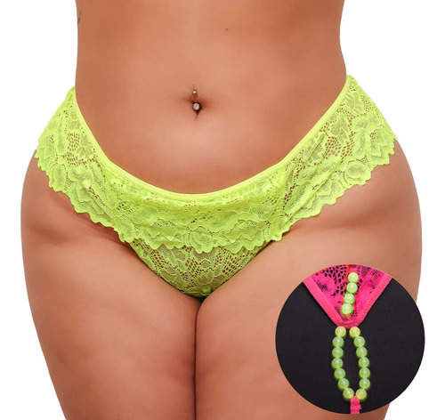 Tanga Plus Size Fio Dental Tailandesa Perolas Brilham