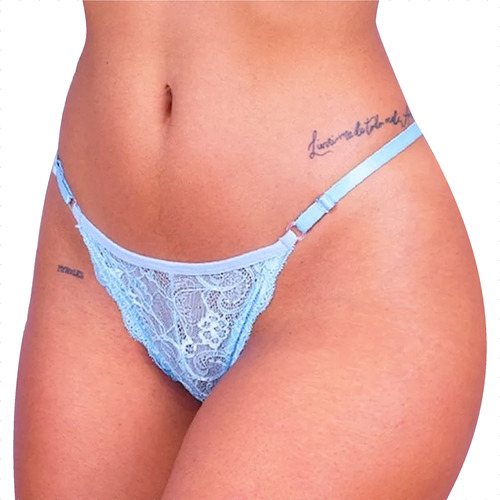 Calcinha String Rendada Sexy Kit Com 05 Tanga Regulável