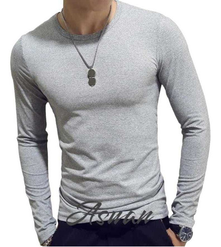 Camiseta Térmica Pack X 2 Asuan Hombre Gris Cuello Redondo