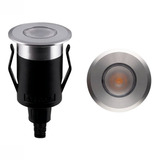 Balizador De Solo Led 1w Stella Branco Quente Sth7710/30 - Cúpula Cinza Estrutura Alumínio