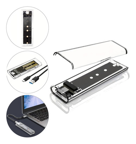 Case Cofre Externo Disco Ssd M.2 Sata Usb C A Usb 3.1