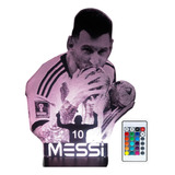 Leo Messi Lampara Led 3d Control 16 Colores + Touch Regalo