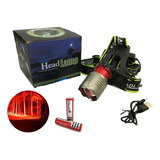 Linterna Led Cintillo Cabeza Led  Recargable Luz Rojo