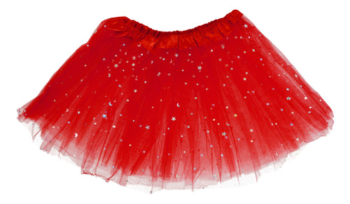 Falda Tutú Con Glitter De Estrellas Para Niñas Disfraz 30cm