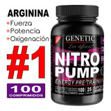 N°1 Oxido Nítrico Arginina 100 Pastillas Nitro Pump Genetic