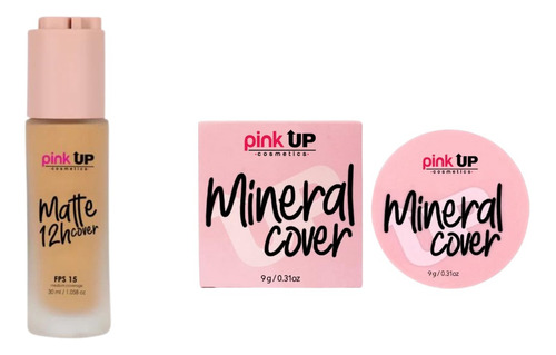 Kit Maquillaje Matte Cover Pink Up 12 Horas + Mineral Cover