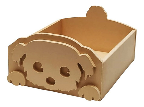 Perro Caja Decorativa Guacal De Madera Para Regalo 