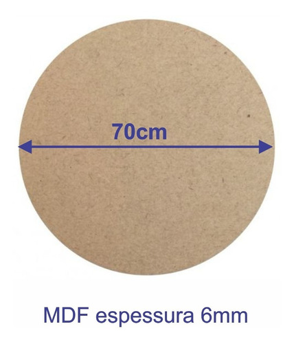 Chapa Redonda 70cm Diâmetro Mdf 6mm Cote A Laser - 1 Unidade