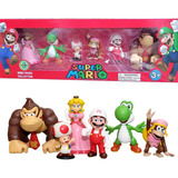 Kit 6 Bonecos Nintendo Dixie Kong Mario Donkey Toad C/caixa 