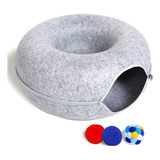 Cama Tunel Grande Para Gatos De Interior Con 3 Juguetes, Res