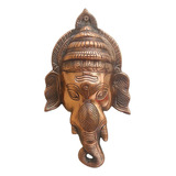 Ganesha Mascara De Pared En Bronce Importado India Colgante