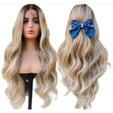 Lace Front Loira, Ondulada, Longa, Luzes, Ombre Hair