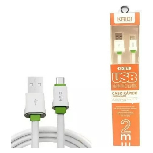 Cabo Usb Carregador 2 Metros Kaidi Para Tipo C