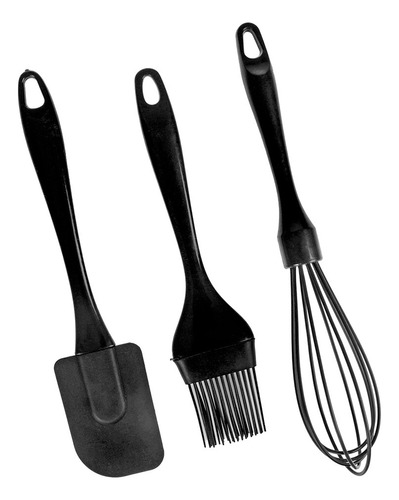 Kit Cozinha Utensílios 3 Peças Silicone Fue Pincel Confeitei