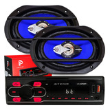 Kit Radio Fm  Mp3 Pen Drive  Sd Aux + Par Falante 6x9 55w