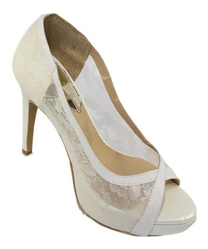 Zapatillas Tacon Vestir Leon Dama Blanco Ivory 1530