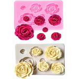 Moldes De Silicona De Flores Rosas Para Pastele Tartas 2 Pcs