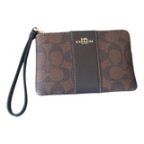 Cartera Monedero Coach Mujer Color Café Con Negro Original 