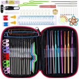 Set Crochet 100 Piezas Accesorios Ganchillo Con Estuche