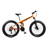 Bicicleta De Montaña Plegable Llanta Ancha Naranja