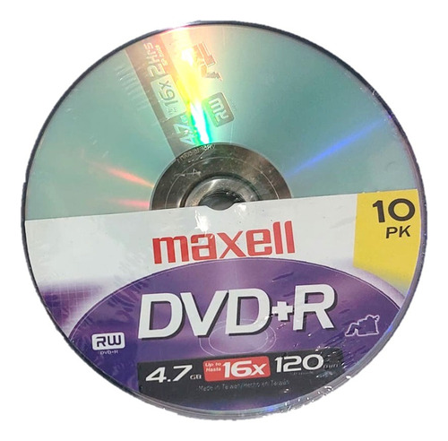 Dvd+r 4.7gb 16x 120min Maxell 10 Unidades