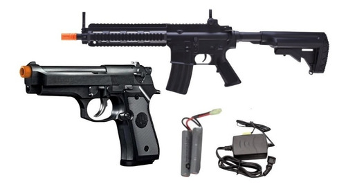 Combo Marcadora Hk 416 Aeg Beretta 92 Fs Spring 6mm Xtr C