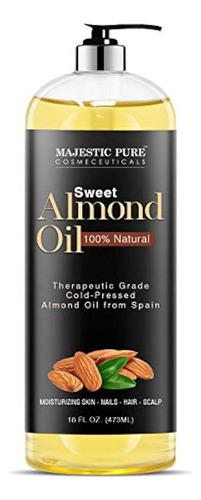 Majestic Aceite De Almendra Puro Premium Piel Cabello 473 Ml