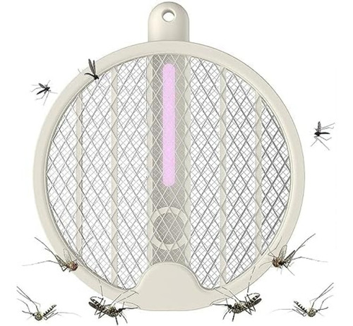 Raquete Eletrica Mata Mosquito Com Luz Que Atrai Insetos