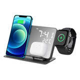 Cargador Inalambrico Para iPhone/iwatch/airpod Reloj Led