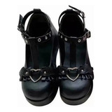 Zapatos Lolita Con Lazo Y Plataforma De Estilo Gótico